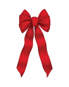 Holiday Trims 7-Loop 10 In. W. x 22 In. L. Red Velvet Wire Christmas Bow