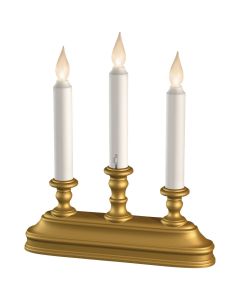 Xodus 9 In. W. x 10.25 In. H. x 2 In. D  Antique Brass LED Candelabra Battery Operated Candle