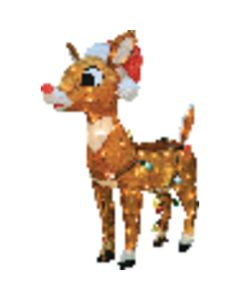 Product Works 24 In. Incandescent Rudolph with Santa Hat Holiday Figure