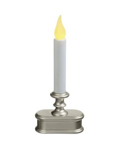 Xodus Economy 3.5 In. W. x 8.5 In. H. x 2 In. D. Pewter LED Battery Operated Candle