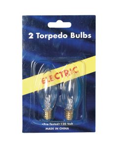 J Hofert Clear 7W Torpedo Candle Light Bulb (2-Pack)