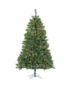 Gerson 7 Ft. Montana Pine 500-Bulb Clear Incandescent Prelit Artificial Christmas Tree