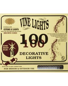 J Hofert Clear 100-Bulb Mini Incandescent Vine Light Set with Brown Wire