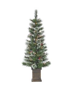 Sterling 4 Ft. Loveland Spruce 50-Bulb Clear Incandescent Prelit Artificial Christmas Tree Set (2-Piece)