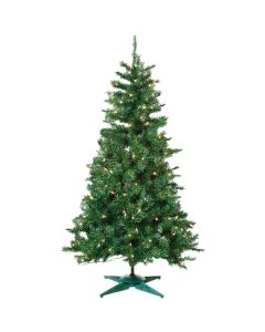 Sterling 3 Ft. Colorado Spruce 100-Bulb Clear Incandescent Prelit Artificial Christmas Tree