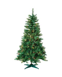 Sterling 3 Ft. Colorado Spruce 100-Bulb Multi Incandescent Prelit Artificial Christmas Tree