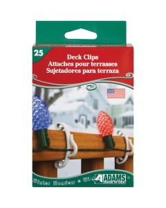 Adams White Deck Light Clips (25-Pack)