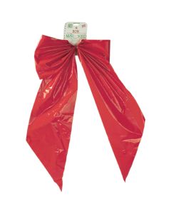 Holiday Trims 2-Loop 18 In. W. x 31 In. L. Red Plastic Outdoor Christmas Bow