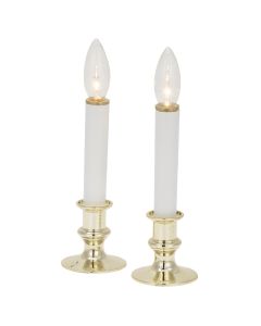 J Hofert 8.5 In. H. x 2.5 In. Dia. Gold Battery Operated Candle (2-Piece)