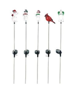 Alpine 33 In. LED Solar Winter Iconic Holiday Garden Stake