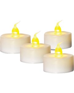 J Hofert 1.5 In. H. x 1.5 In. Dia. White Plastic LED Tea Light Flameless Candle (4-Pack)