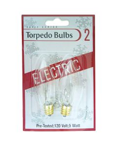 J Hofert Clear 5W Torpedo Candle Light Bulb (2-Pack)