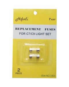 J Hofert 7A Glass Christmas Light Set Fuses (2-Pack)