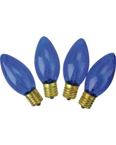 J Hofert C9 Blue Transparent 125V Replacement Light Bulb (4-Pack)