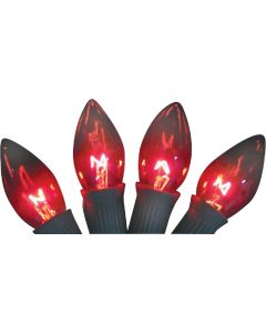 J Hofert C9 Red Transparent 125V Replacement Light Bulb (4-Pack)