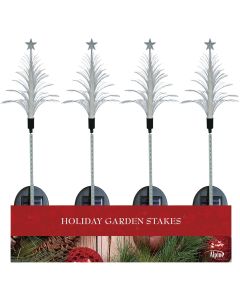 Alpine 40 In. LED Solar Fiber Optic Tree Holiday Garden Stake