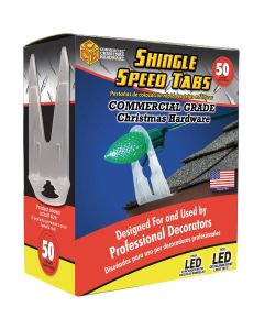 Commercial Christmas Hardware White Clip-On Shingle Speed Tabs (50-Pack)