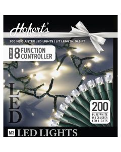 J Hofert Warm White 200-Bulb M5 LED Cluster String Light Set