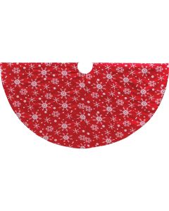 Mission Gallery 48 In. Red Polyester Snowflake Christmas Tree Skirt