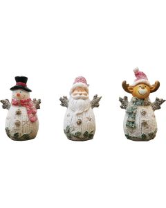 Alpine 3 In. W. x 7 In. H. x 5 In. L. Polyresin Glittered Color Changing LED Christmas Figure