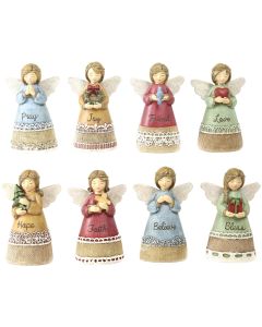 Alpine 4 In. Polystone Christmas Angel Statue