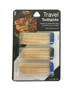 Jacent 50 Per Tube Travel Toothpicks (3-Pack)