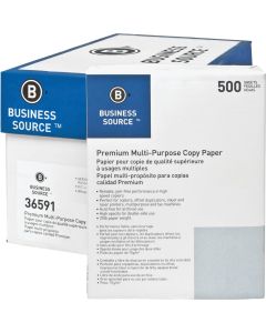 Business Source 8-1/2 In. x 11 In. 20 Lb. White Copier Paper, 5000 Sheets