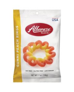 Albanese 7 Oz. Gummi Peach Rings