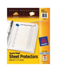 Avery Products 8-1/2 In. x 11 In. Top Loading Clear Standard Weight Sheet Protector (10-Pack)