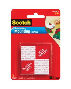 3M Scotch 1 In. x 1 In. 1 Lb. Capacity Removable Mounting Squares (16-Pack)