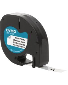 DYMO LetraTag Plastic Labels with Black Text on White Label