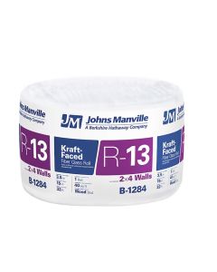 R13 16" X 32' JOHNS MANVILLE ROLL KRAFT-FACED INSULATION 40 SF