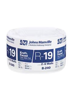 R19 16" X 39' JOHNS MANVILLE ROLL KRAFT-FACED INSULATION 48.96 SF