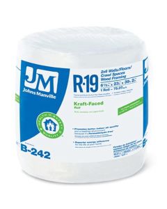 R19 24" X 39' JOHNS MANVILLE ROLL KRAFT-FACED INSULATION 75.07 SF