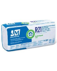 R21 24" X 93" JOHNS MANVILLE BATT KRAFT-FACED INSULATION 103.97 SF