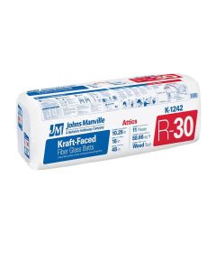 R30 16" X 48" JOHNS MANVILLE BATT KRAFT-FACED INSULATION 58.66 SF