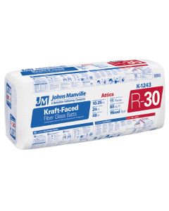 R30 24" X 48" JOHNS MANVILLE BATT KRAFT-FACED INSULATION 88 SF