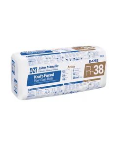 R38 16" X 48" JOHNS MANVILLE BATT KRAFT-FACED INSULATION 48 SF