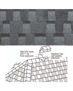 PABCO PREMIER 30 10" SHADOW CAP LAMINATED FIBERGLASS SHINGLE - PEWTER GRAY