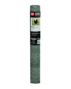 Image of 24"x 1"x 25' Poultry Netting, 20 ga Gauge, Hexagon Mesh, 1 in Mesh, Vinyl-Coated, Green