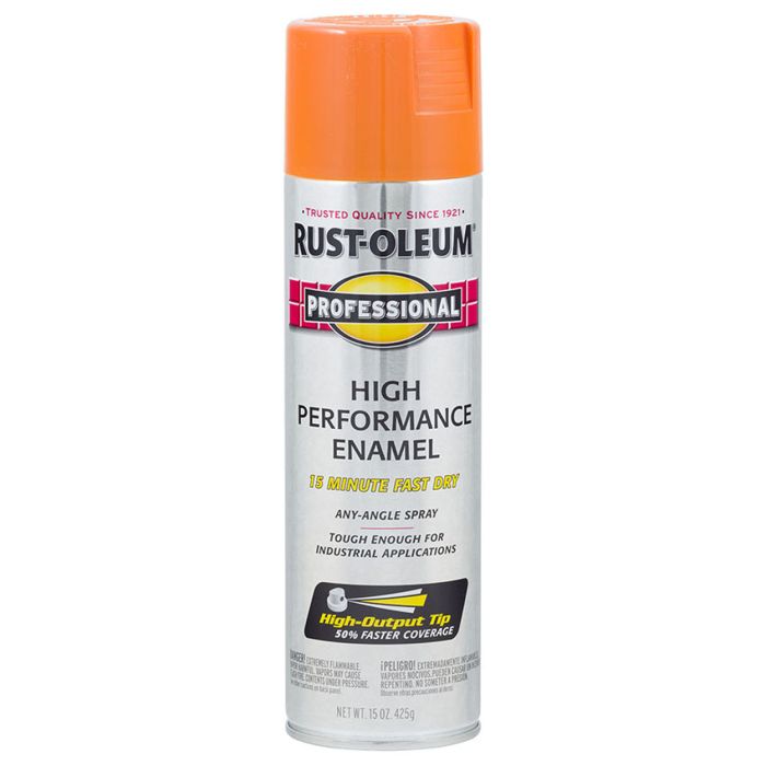 15 Oz Rust-Oleum 7555838 Safety Orange Professional High Performance Enamel Spray Paint
