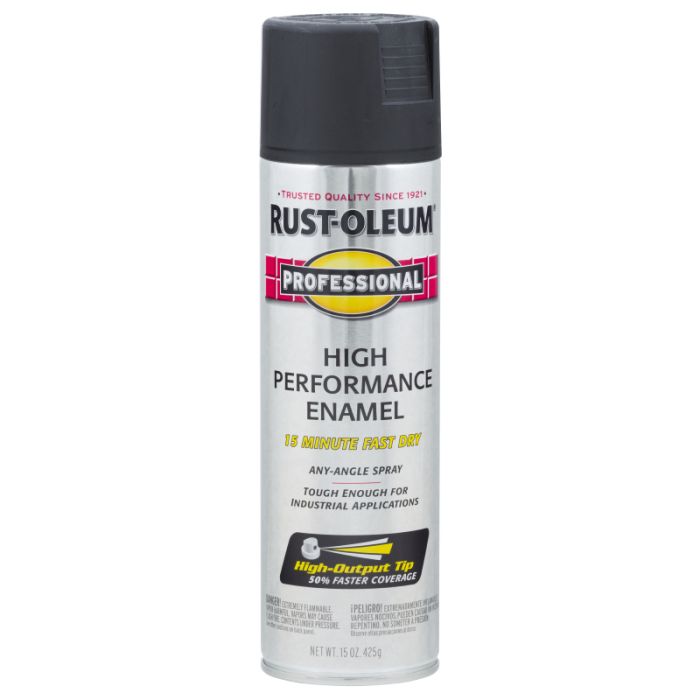 15 Oz Rust-Oleum 7578838 Black Professional High Performance Enamel Spray Paint, Flat