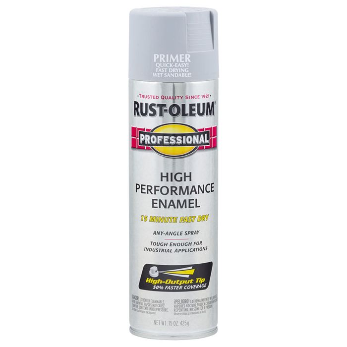 15 Oz Rust-Oleum 7582838 Gray Professional High Performance Enamel Spray Paint Primer