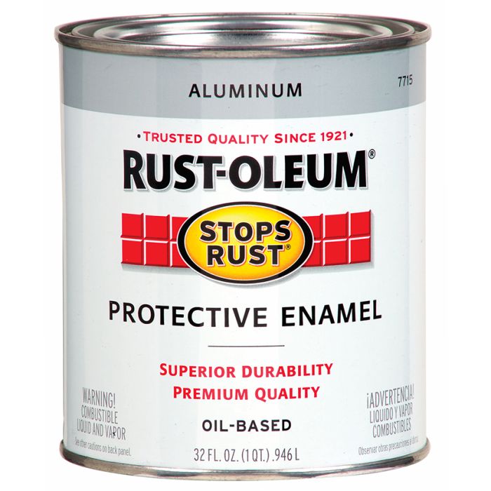 1 Qt Rust-Oleum 7715502 Aluminum Stops Rust Protective Enamel, Metallic