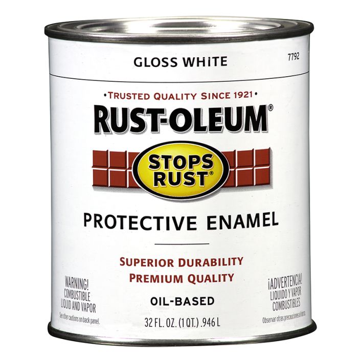 1 Qt Rust-Oleum 7792504 White Stops Rust Protective Enamel, Gloss