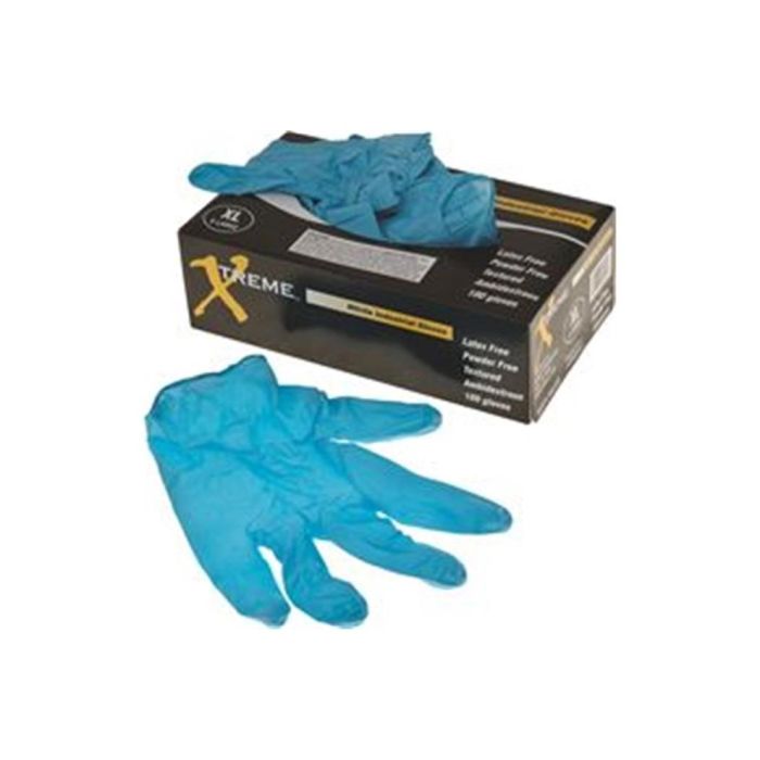 Medium Ammex INPF44100 Blue Gloveworks Nitrile Industrial Latex Free Disposable Gloves, 5-Mil, 100-Pack