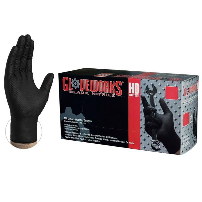 100pk Gw Hd Nitrile Xlrg Blk