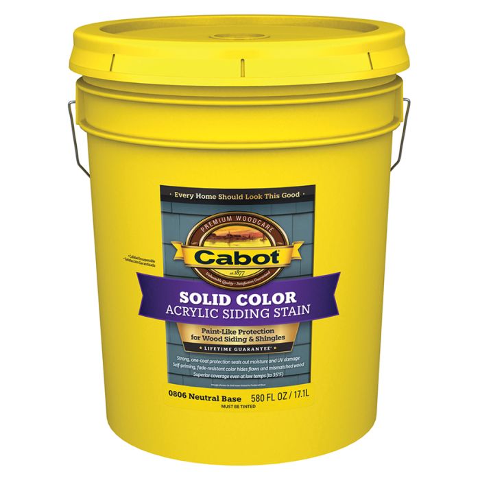 5 Gal Cabot 0806 Neutral Base Solid Color Acrylic Siding Stain