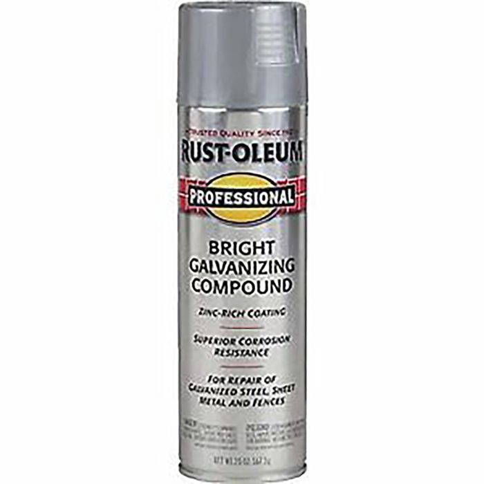 20 Oz Rust-Oleum 7584838 Bright Gray Professional Galvanizing Compound Spray