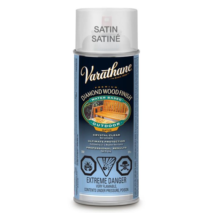 11.25 Oz Rust-Oleum 250281 Clear Varathane Water-Based Exterior Ultimate Spar Urethane Spray, Satin